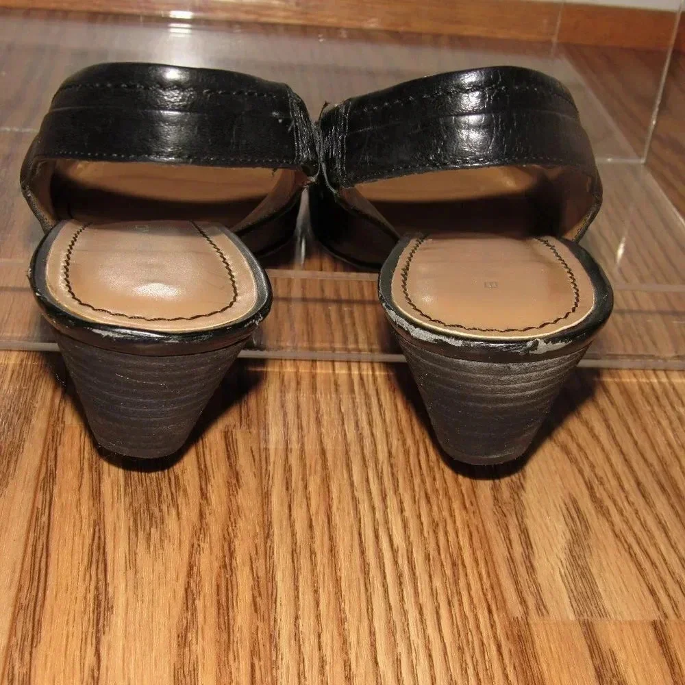 BANDOLINO Black Leather Slingback Buckle Shoes 7.5 - Picture 4 of 7